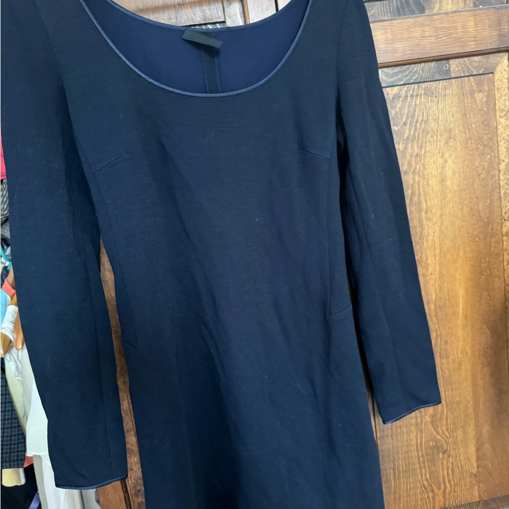 Prada Long Sleeve Navy Blue Dress - Size 44 (US 8) - Made in Italy